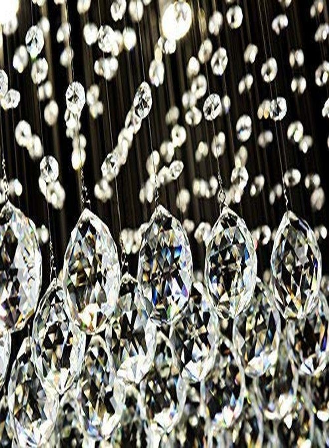 CRYSTA WORLD round K9 Crystal Chandelier Light Fixture with 4 Lights ( White,L12"/W12"/H18") - Image 4